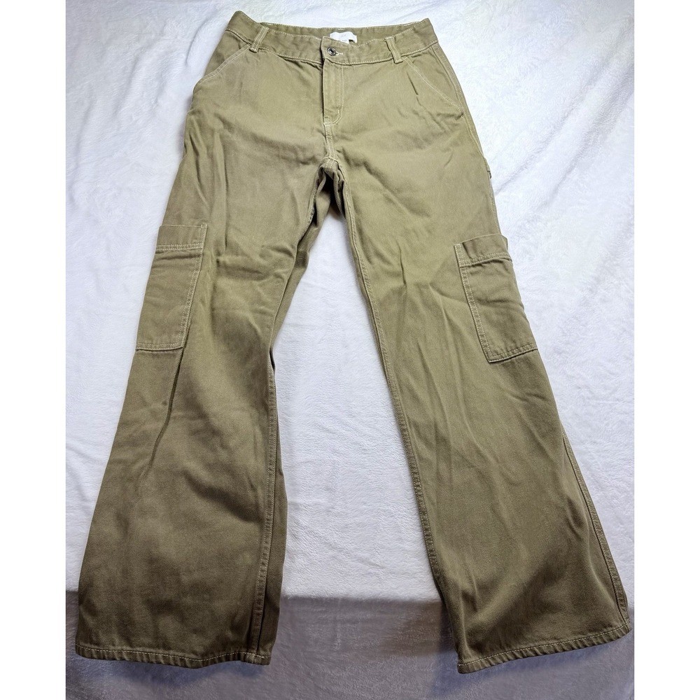H&M Divided Beige Cargo Pants Y2K Utility Streetwear Gorpcore Trousers Sz 4